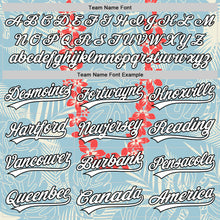 Load image into Gallery viewer, Custom Shadow Blue White-Black 3D Tropical Hawaii Leaves And Flower Authentic Baseball Jersey