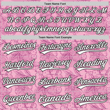 Load image into Gallery viewer, Custom Light Pink White-Black 3D Tropical Hawaii Jungle Leaves And Flower Authentic Baseball Jersey