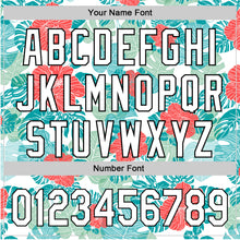 Load image into Gallery viewer, Custom White Black 3D Tropical Hawaii Jungle Leaves And Flower Authentic Baseball Jersey