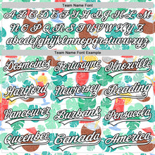 Load image into Gallery viewer, Custom White Black 3D Tropical Hawaii Jungle Leaves And Flower Authentic Baseball Jersey