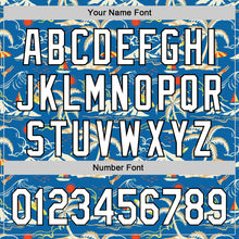 Load image into Gallery viewer, Custom Blue White-Black 3D Tropical Beach Island Hawaii Palm Tree Authentic Baseball Jersey