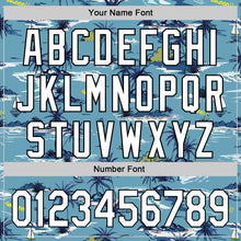 Load image into Gallery viewer, Custom Shadow Blue White-Black 3D Tropical Beach Island Hawaii Palm Tree Authentic Baseball Jersey