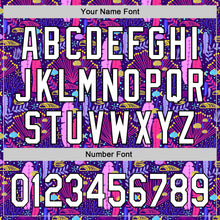 Load image into Gallery viewer, Custom Purple White-Black 3D Tropical Hawaii Plant Authentic Baseball Jersey