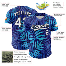 Load image into Gallery viewer, Custom Purple White-Black 3D Tropical Hawaii Leaves Authentic Baseball Jersey