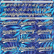 Load image into Gallery viewer, Custom Purple White-Black 3D Tropical Hawaii Leaves Authentic Baseball Jersey