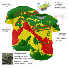 Load image into Gallery viewer, Custom Grass Green Fire Red-Light Yellow 3D Bolivia Bolivian Flag Authentic Baseball Jersey