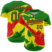 Load image into Gallery viewer, Custom Grass Green Fire Red-Light Yellow 3D Bolivia Bolivian Flag Authentic Baseball Jersey