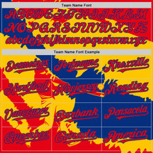 Load image into Gallery viewer, Custom Fire Red Royal-Yellow 3D Colombia Colombian Flag Authentic Baseball Jersey