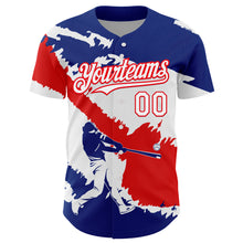 Load image into Gallery viewer, Custom Royal White-Fire Red 3D Costa Rica Costa Rican Flag Authentic Baseball Jersey