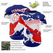 Load image into Gallery viewer, Custom Royal White-Fire Red 3D Costa Rica Costa Rican Flag Authentic Baseball Jersey