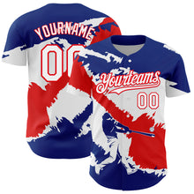 Load image into Gallery viewer, Custom Royal White-Fire Red 3D Costa Rica Costa Rican Flag Authentic Baseball Jersey