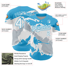 Load image into Gallery viewer, Custom Sky Blue White-Silver 3D Guatemala Guatemalan Flag Authentic Baseball Jersey