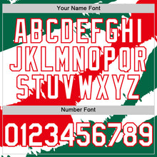 Load image into Gallery viewer, Custom Kelly Green White-Fire Red 3D Mexico Mexican Flag Authentic Baseball Jersey