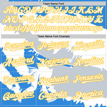 Load image into Gallery viewer, Custom Electric Blue Gold-Silver 3D Nicaragua Nicaraguan Flag Authentic Baseball Jersey