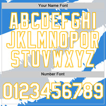 Load image into Gallery viewer, Custom Electric Blue Gold-Silver 3D Nicaragua Nicaraguan Flag Authentic Baseball Jersey