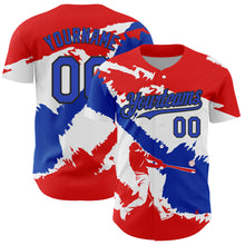Load image into Gallery viewer, Custom Fire Red Thunder Blue-Black 3D Paraguay Paraguayan Flag Authentic Baseball Jersey