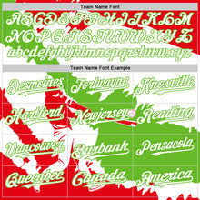 Load image into Gallery viewer, Custom Fire Red White-Aurora Green 3D Peru Peruvian Flag Authentic Baseball Jersey