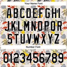 Load image into Gallery viewer, Custom Cream Black-White 3D Hawaii Tropical Palm Tree Lobster Authentic Baseball Jersey