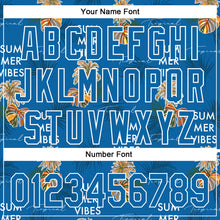 Load image into Gallery viewer, Custom Blue White 3D Hawaii Tropical Leaves Summer Vibes Authentic Baseball Jersey