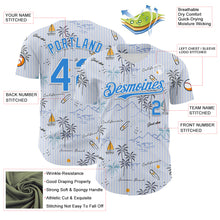 Load image into Gallery viewer, Custom White Electric Blue 3D Hawaii Beach Tropical Palm Tree Authentic Baseball Jersey