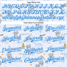 Load image into Gallery viewer, Custom White Electric Blue 3D Hawaii Beach Tropical Palm Tree Authentic Baseball Jersey