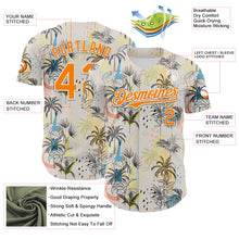 Load image into Gallery viewer, Custom Cream Bay Orange-White 3D Hawaii Tropical Palm Tree Authentic Baseball Jersey