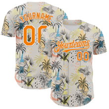 Load image into Gallery viewer, Custom Cream Bay Orange-White 3D Hawaii Tropical Palm Tree Authentic Baseball Jersey