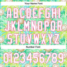 Load image into Gallery viewer, Custom White Pink 3D Hawaii Tropical Coconut Tree Authentic Baseball Jersey