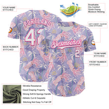 Load image into Gallery viewer, Custom Light Purple White-Pink 3D Hawaii Beach Tropical Octopus Authentic Baseball Jersey