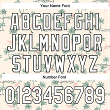 Load image into Gallery viewer, Custom Cream White-Black 3D Hawaii Tropical Palm Tree Leopard Authentic Baseball Jersey