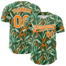 Load image into Gallery viewer, Custom Green Bay Orange-White 3D Hawaii Tropical Leaves And Flowers Authentic Baseball Jersey