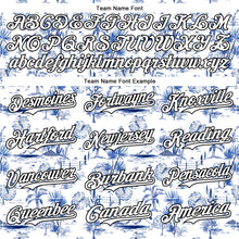 Load image into Gallery viewer, Custom White Black 3D Hawaii Island Tropical Palm Tree Authentic Baseball Jersey