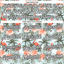 Load image into Gallery viewer, Custom Shadow Blue White-Black 3D Hawaii Tropical Palm Tree Flamingo Authentic Baseball Jersey