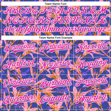 Load image into Gallery viewer, Custom Purple Deep Pink-White 3D Hawaii Tropical Flower Authentic Baseball Jersey