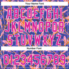 Load image into Gallery viewer, Custom Purple Deep Pink-White 3D Hawaii Tropical Flower Authentic Baseball Jersey