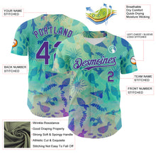 Load image into Gallery viewer, Custom Ice Blue Purple 3D Hawaii Tropical Marine Creature Authentic Baseball Jersey