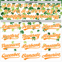 Load image into Gallery viewer, Custom White Bay Orange-Green 3D St. Patrick's Day Shamrock Authentic Baseball Jersey