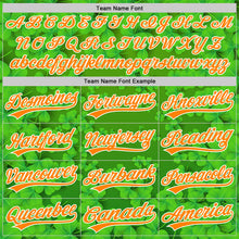 Load image into Gallery viewer, Custom Green Bay Orange-White 3D St. Patrick's Day Shamrock Authentic Baseball Jersey