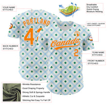 Load image into Gallery viewer, Custom White Bay Orange-Green 3D St. Patrick's Day Shamrock Authentic Baseball Jersey