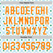 Load image into Gallery viewer, Custom White Bay Orange-Green 3D St. Patrick's Day Shamrock Authentic Baseball Jersey