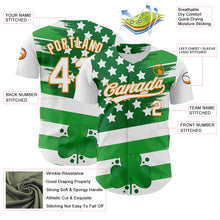 Load image into Gallery viewer, Custom White Bay Orange-Green 3D St. Patrick's Day Shamrock Authentic Baseball Jersey