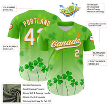 Load image into Gallery viewer, Custom Green White-Bay Orange 3D St. Patrick's Day Shamrock Authentic Baseball Jersey