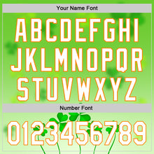 Load image into Gallery viewer, Custom Green White-Bay Orange 3D St. Patrick's Day Shamrock Authentic Baseball Jersey