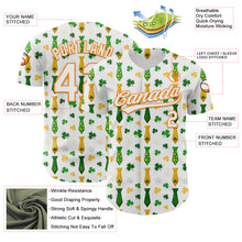 Load image into Gallery viewer, Custom White Bay Orange-Green 3D St. Patrick's Day Shamrock Authentic Baseball Jersey
