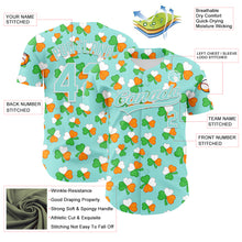 Load image into Gallery viewer, Custom Ice Blue Green-Bay Orange 3D St. Patrick's Day Shamrock Authentic Baseball Jersey