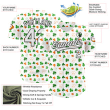 Load image into Gallery viewer, Custom White Black Green-Bay Orange 3D St. Patrick's Day Shamrock Authentic Baseball Jersey