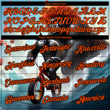 Load image into Gallery viewer, Custom Ice Blue Orange-Black 3D Pattern Design Extreme Sport Cartoon Animal Gorilla Riding Performance T-Shirt