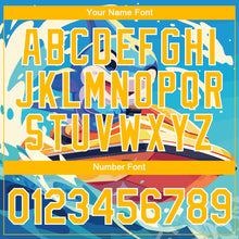 Load image into Gallery viewer, Custom Sky Blue Gold-White 3D Pattern Design Extreme Sport Cartoon Animal Dolphin Surfing Performance T-Shirt