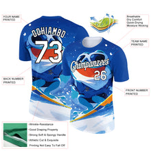 Load image into Gallery viewer, Custom Royal White-Black 3D Pattern Design Extreme Sport Cartoon Animal Frog Skiing Performance T-Shirt