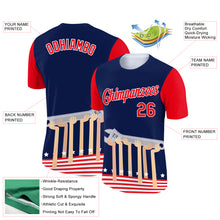 Load image into Gallery viewer, Custom Navy Fire Red-White 3D Pattern Design American Flag Tool Wrench Labor Day Performance T-Shirt